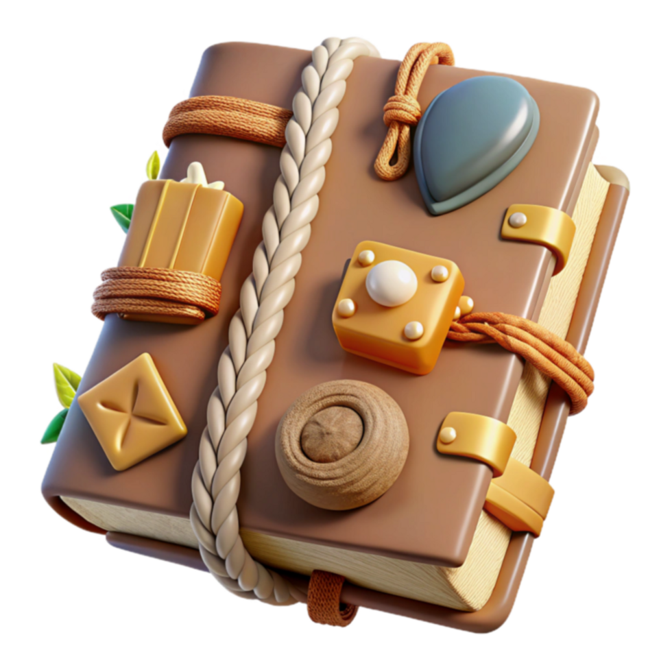 Enchanted Journal A 3D Render of a Magical Book png