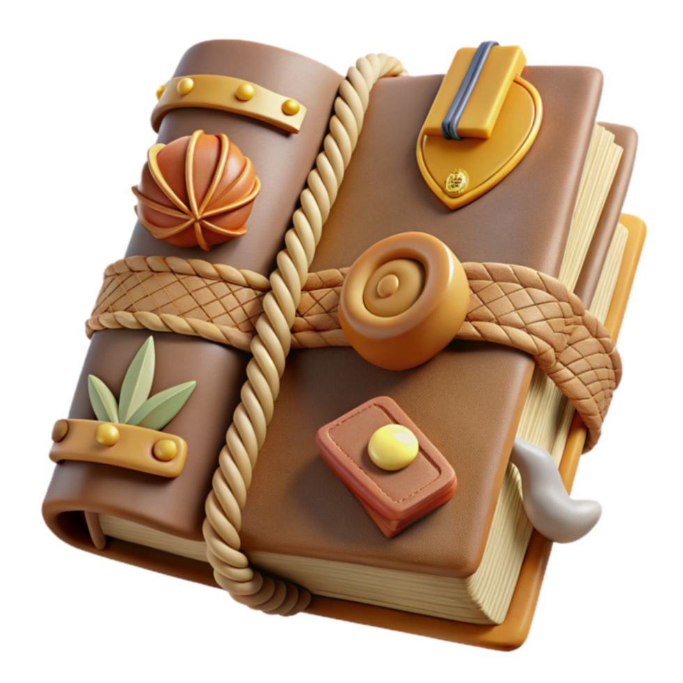 Enchanted Book 3D Render of a Magical Journal png