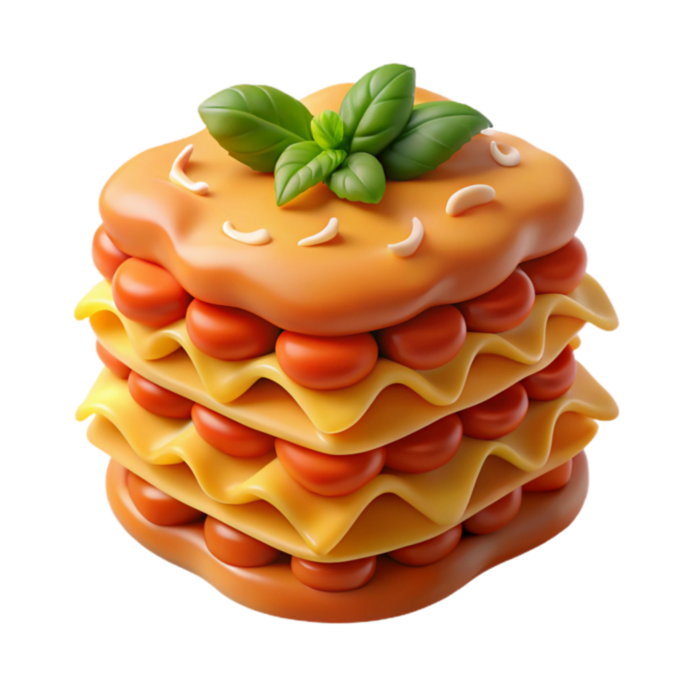 Layered Pasta Bake A Delicious 3D Render png