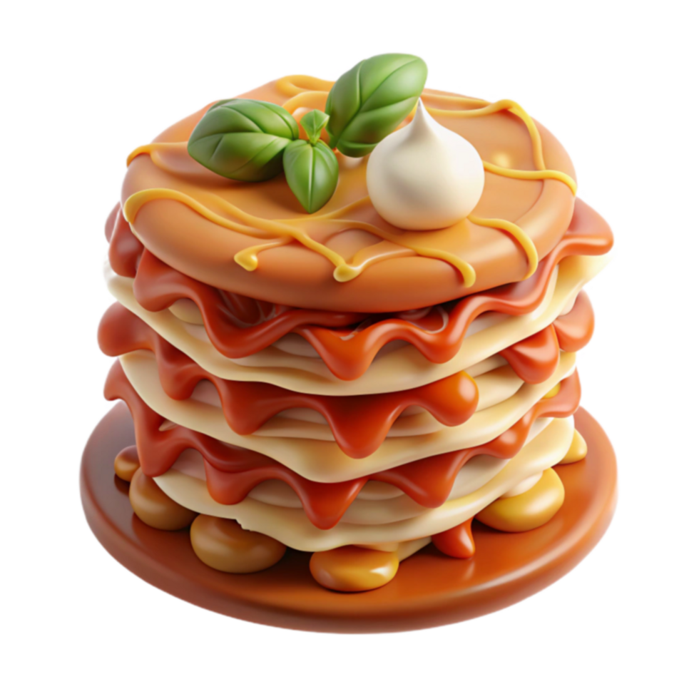 Delicious Pancake Stack with Caramel and Sauce png