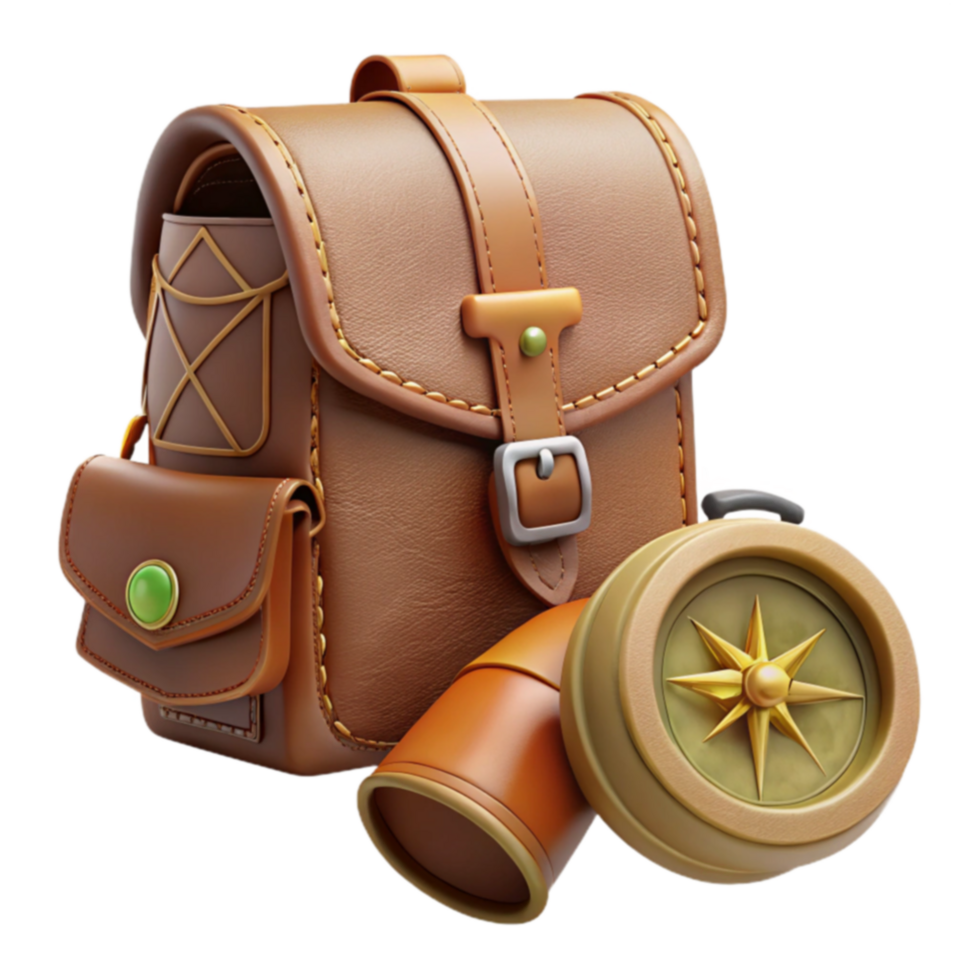 Adventure Essentials Backpack, Compass, and Binoculars png