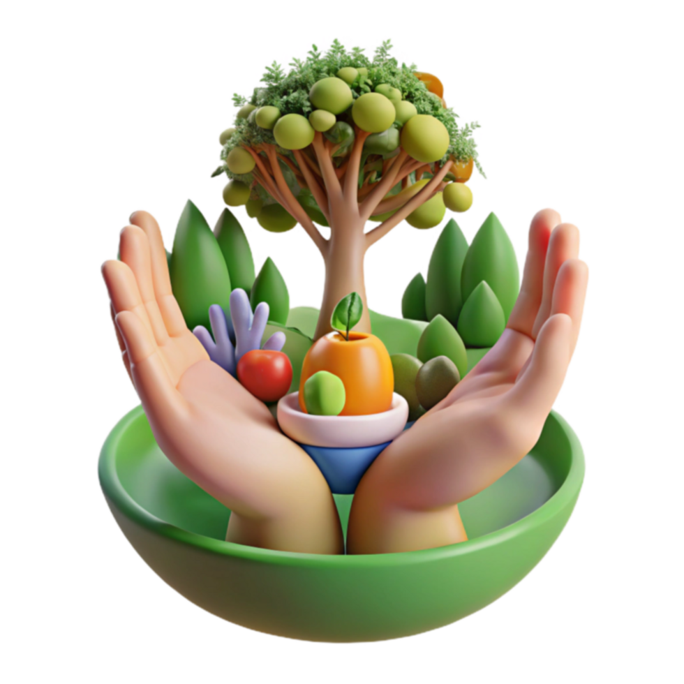 Protecting Our Planets Fruitful Bounty A 3D Representation of Sustainable Practices png