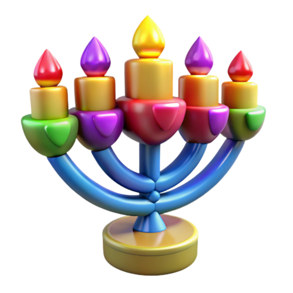 Colorful Menorah Festive Candlestick Design png