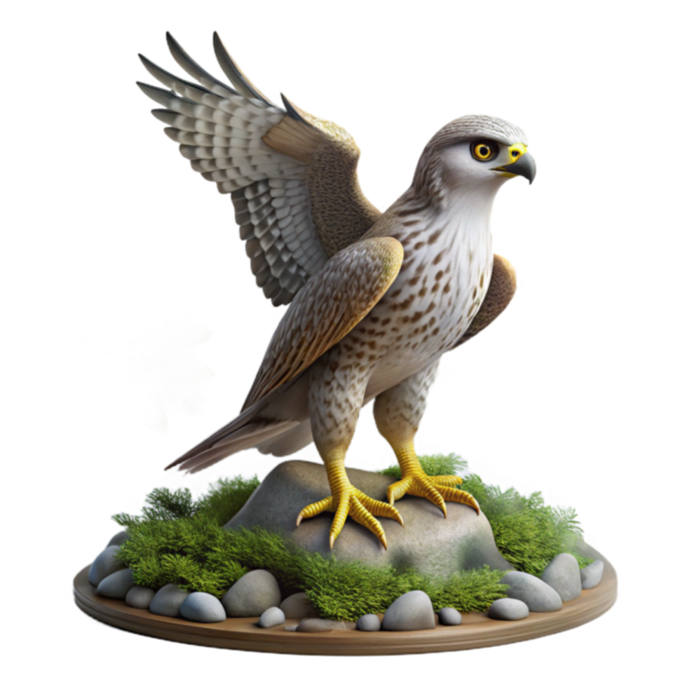 Majestic Hawk 3D Render of a Bird of Prey png