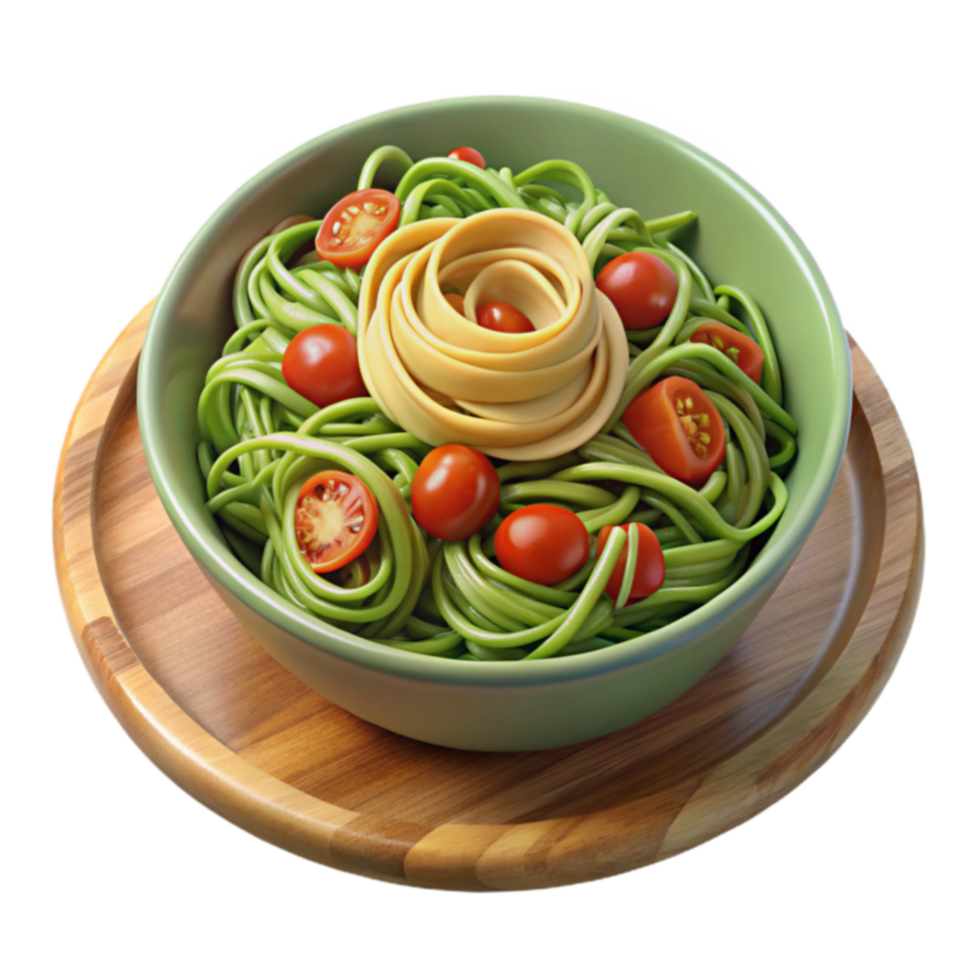 Green Pasta Salad with Cherry Tomatoes and Pasta Rose png