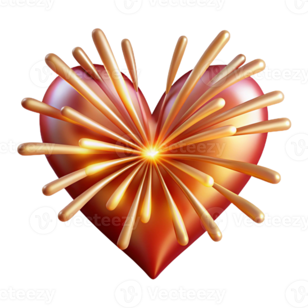 Exploding Heart A 3D Render of Love png