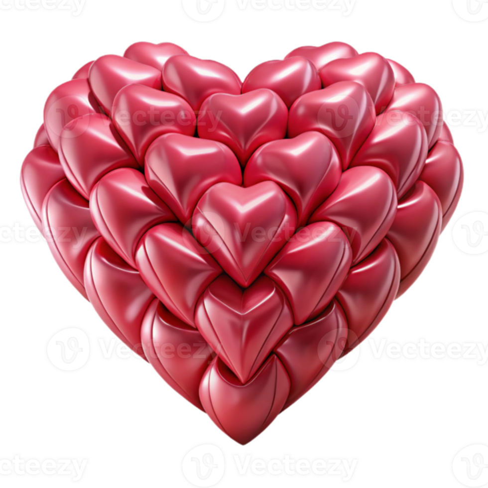 Heart of Hearts 3D Rendered Love Symbol png