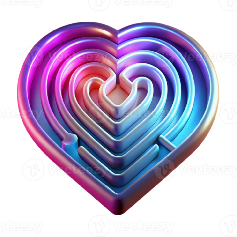 Heart Maze 3D Neon Puzzle png