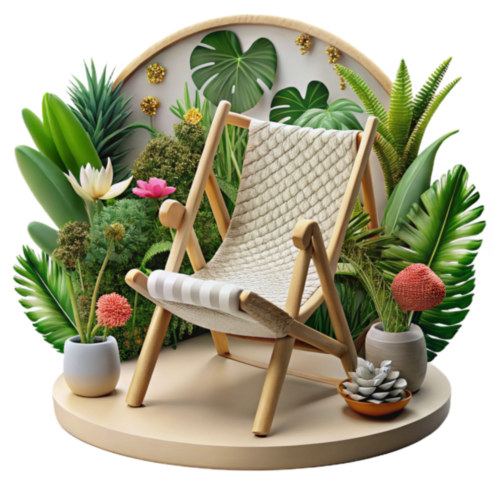 Relaxing Tropical Patio Deck Chair Oasis png