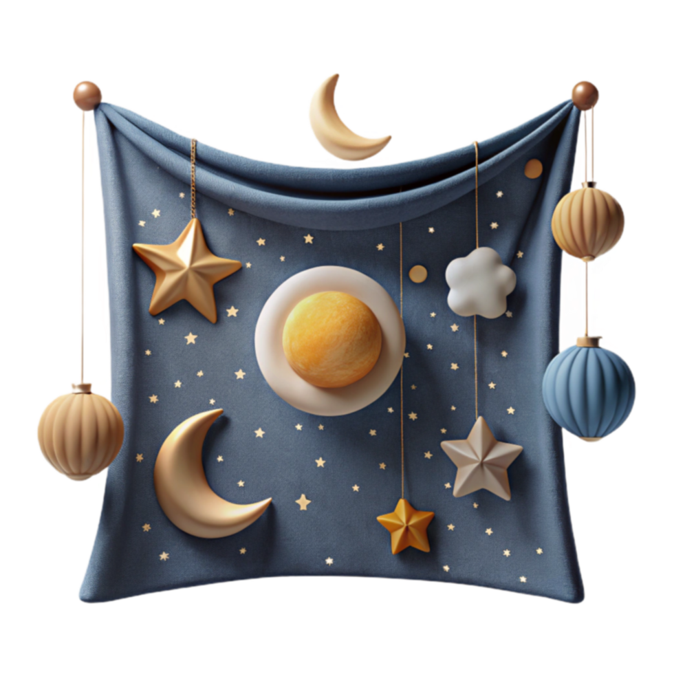 Celestial Night Scene Stars, Moon, and Planets png