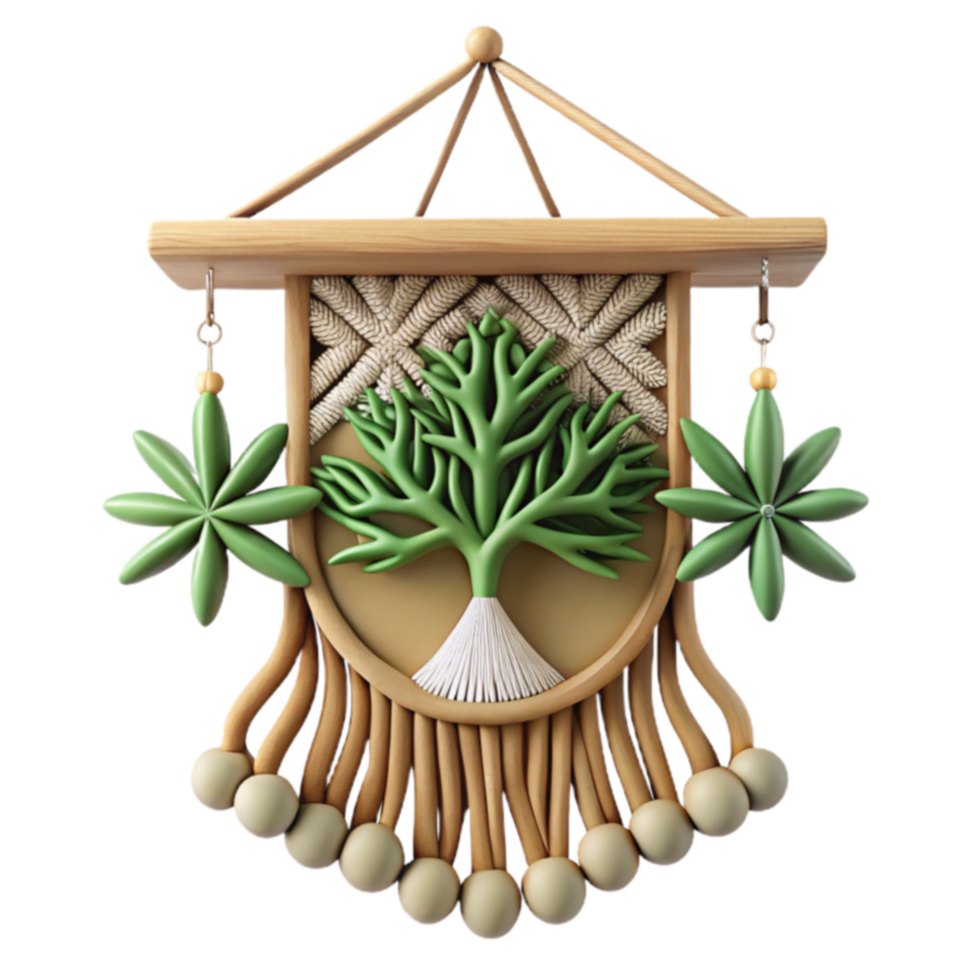 Bohemian Macrame Tree of Life Wall Hanging png