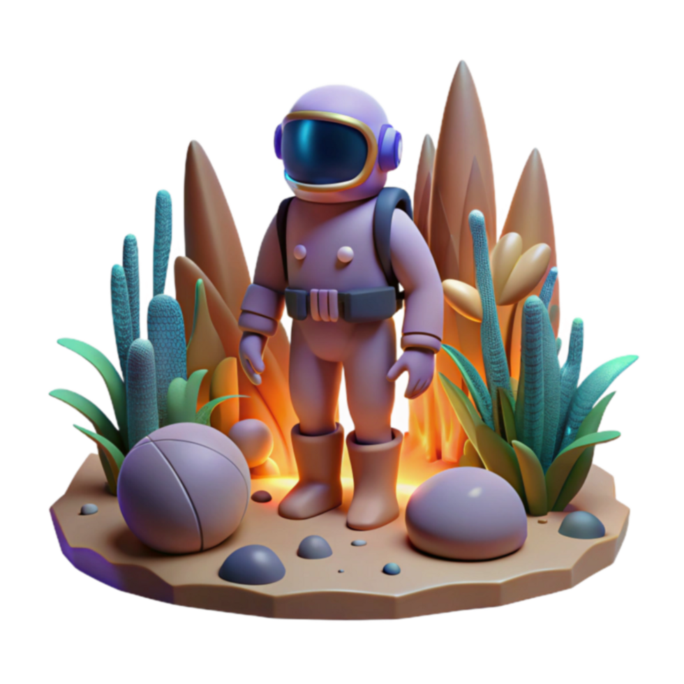 3D Astronaut on Alien Planet Exploration, Adventure, and Space png