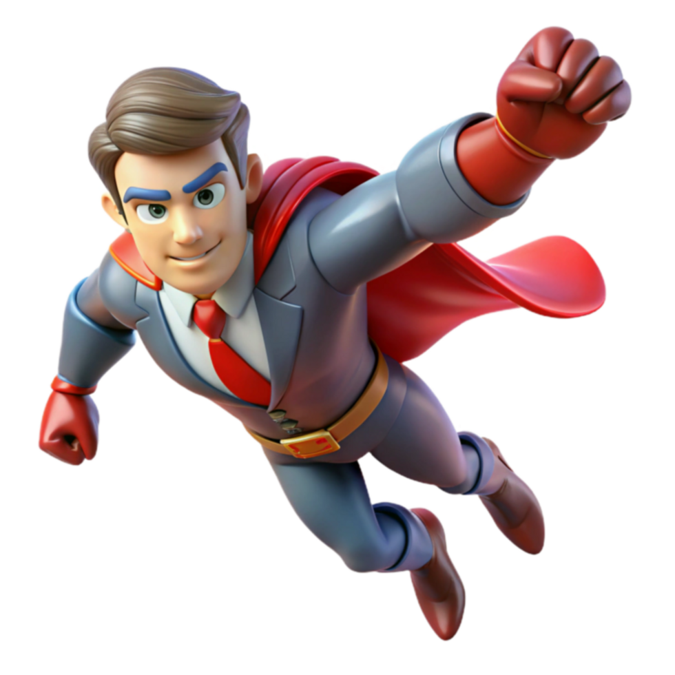Superhero in Suit 3D Animation png