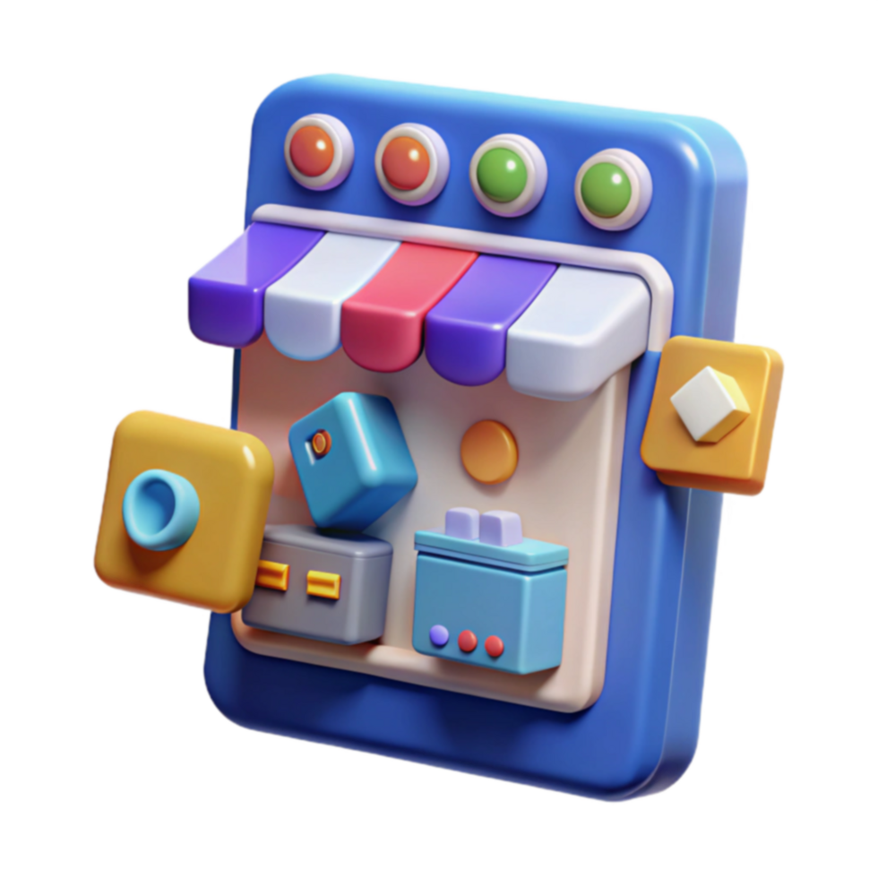 Mobile Store 3D App Icon Design png