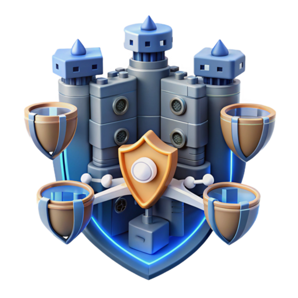 Secure Fortress Digital Shield Balanced Protection png