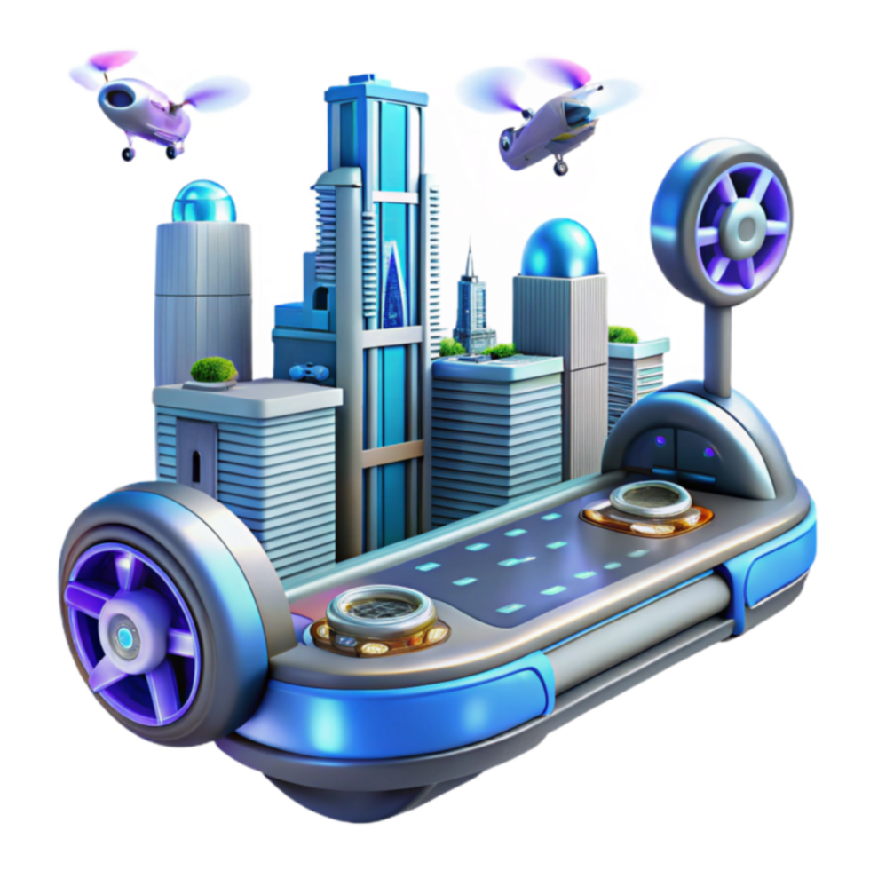 Futuristic City on a Smart Device A Vision of Tomorrow png