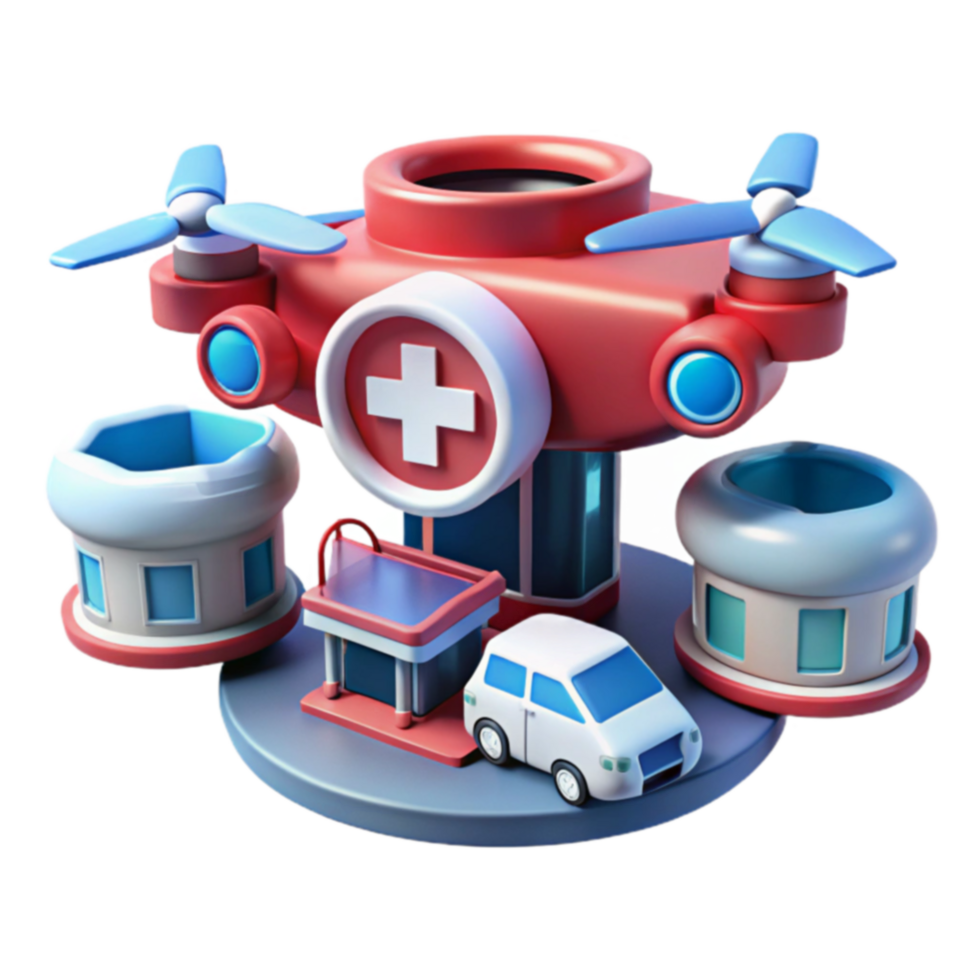 Flying Emergency Medical Center Drone-Based Healthcare png