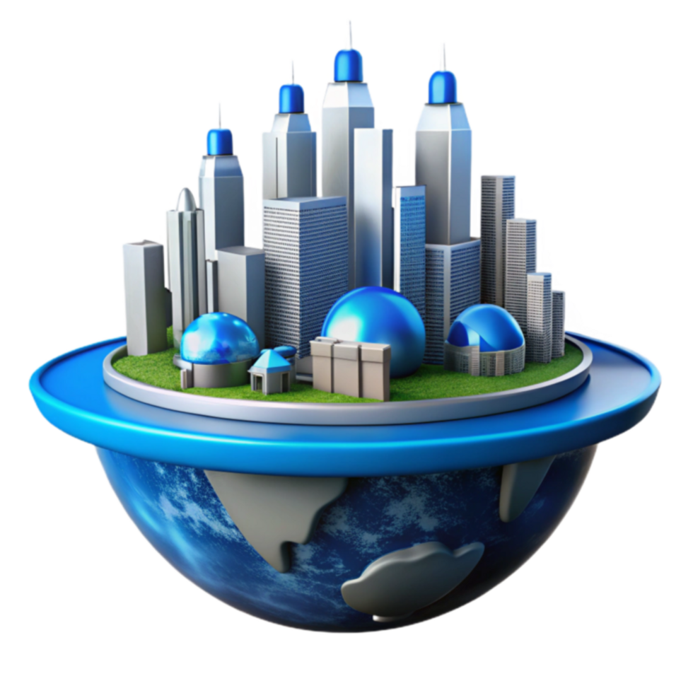 Global Cityscape Sustainable Urban Development on a Small Planet png