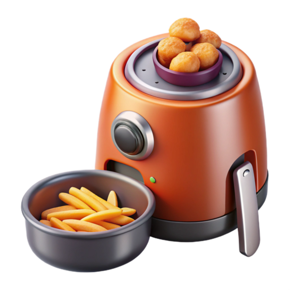 Air Fryer Cooking Crispy Fries Bites png