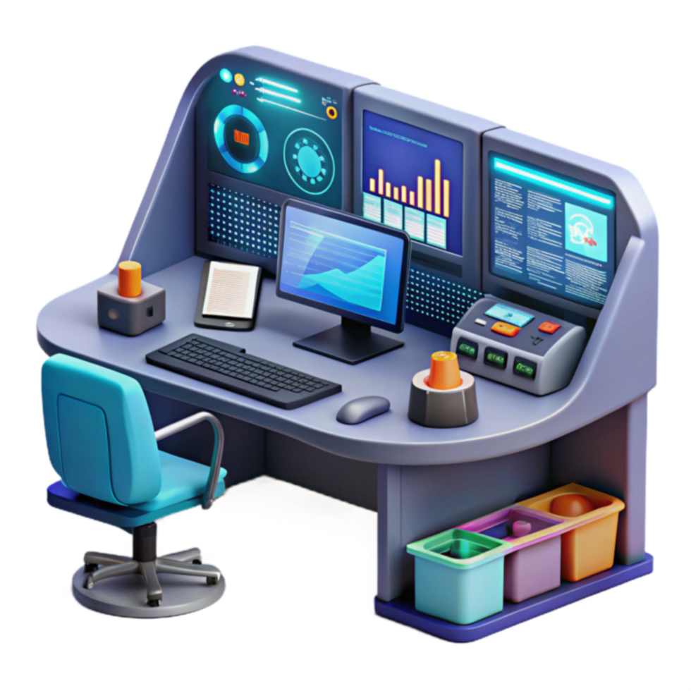 Modern Workstation Data Monitoring Analysis Setup png