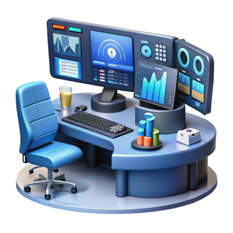 Modern Workstation Setup for Data Analysis Visualization png