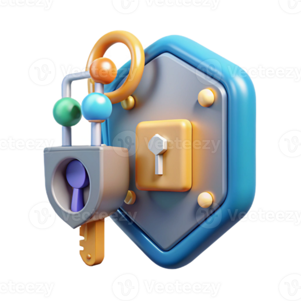 Unlocking Digital Security Key Shield png