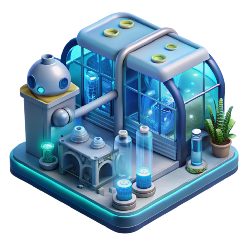 Futuristic Automated Bio Lab Robotic System Plant Growth png