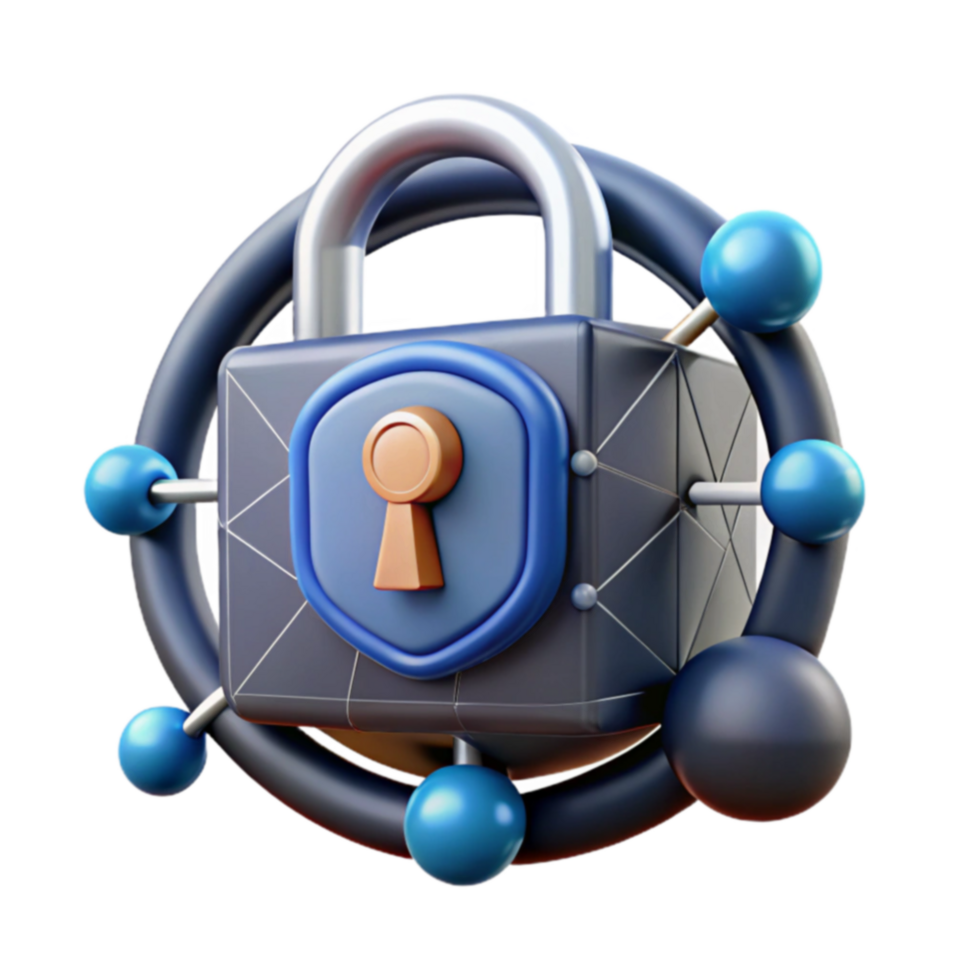 Cybersecurity Network Lock, Data Protection, and Secure Access png