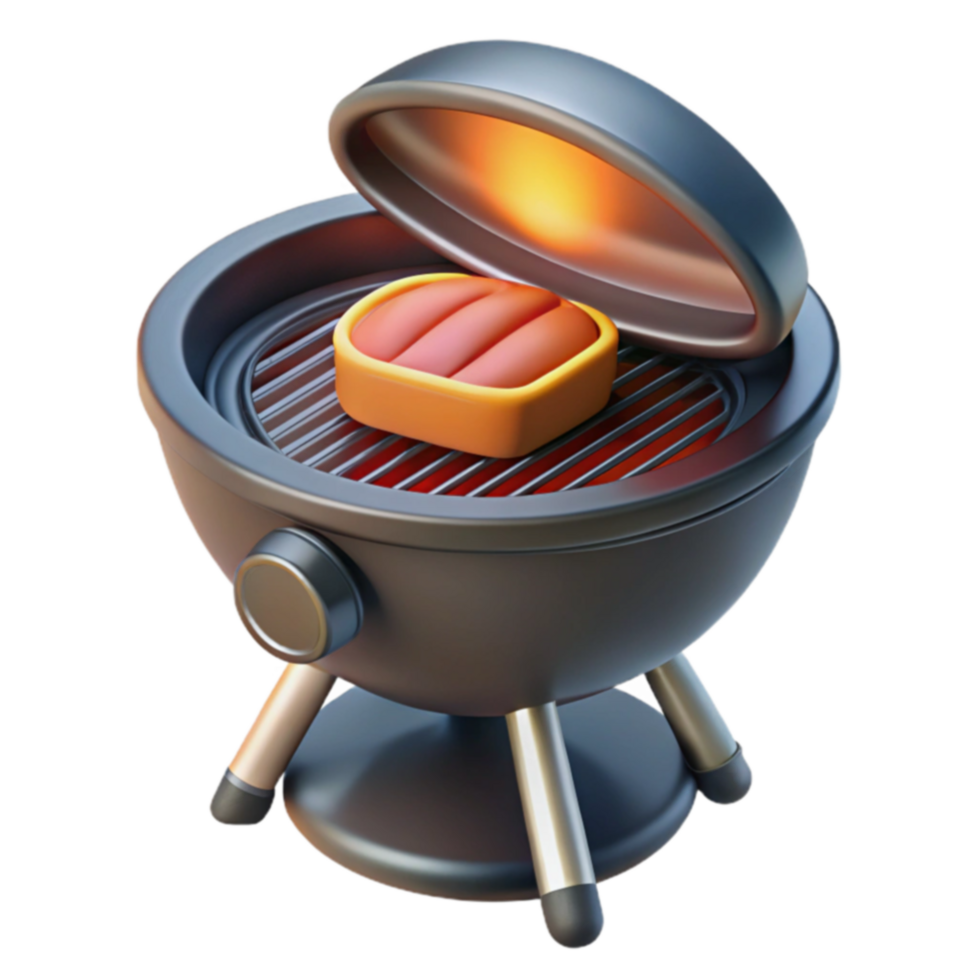 Grilling Steak on a Portable Grill png