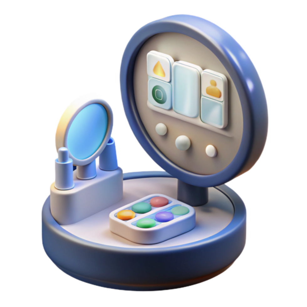 Interactive Vanity Setup Digital Mirror Cosmetic Palette png