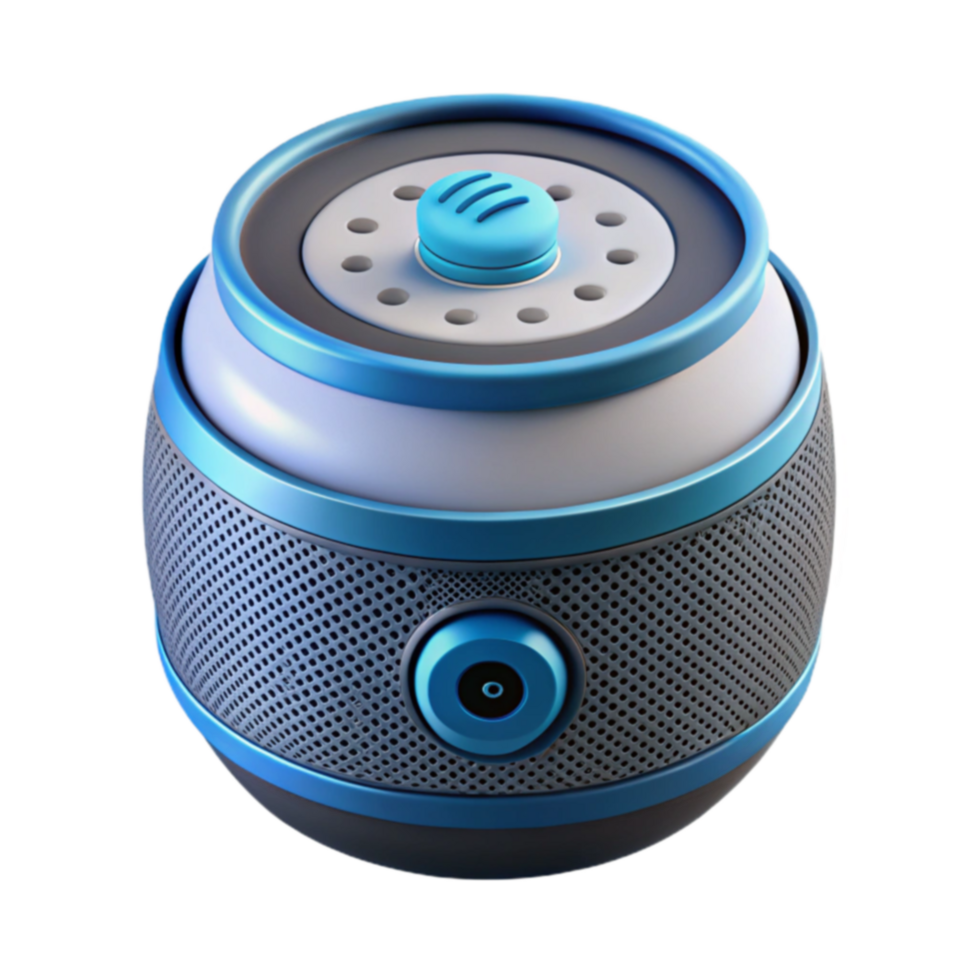 Futuristic Smart Speaker 360 Audio, Voice Control, and Sleek Design png