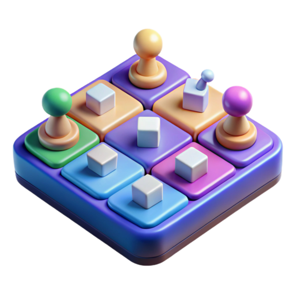 Abstract Puzzle Game Colorful Blocks and Pieces png