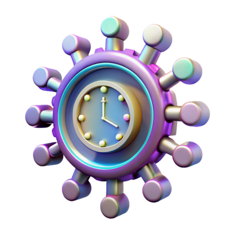 Time Management Viral Clock 3D Render png