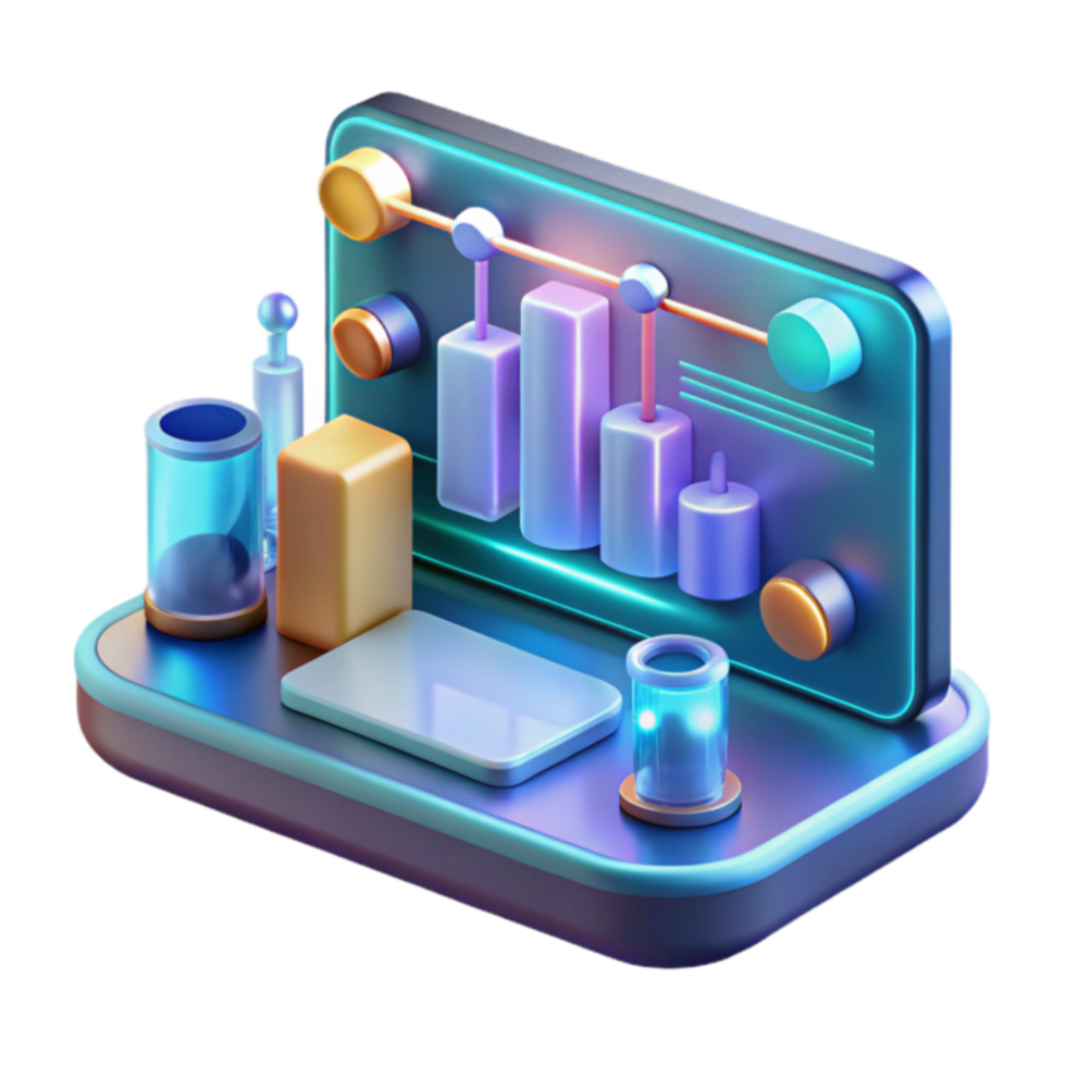 Data Visualization 3D Isometric Chart Display png