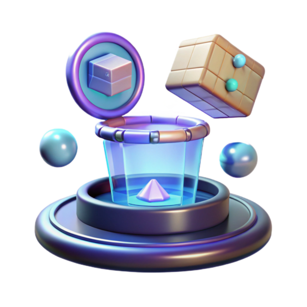 Abstract 3D Shapes Geometric Puzzle Game png