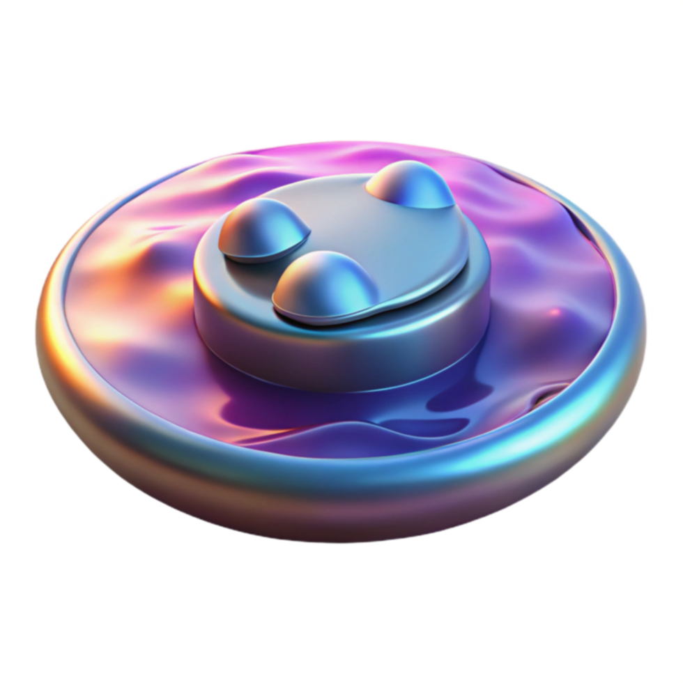 Abstract 3D Render Iridescent Orb with Smooth Surface png