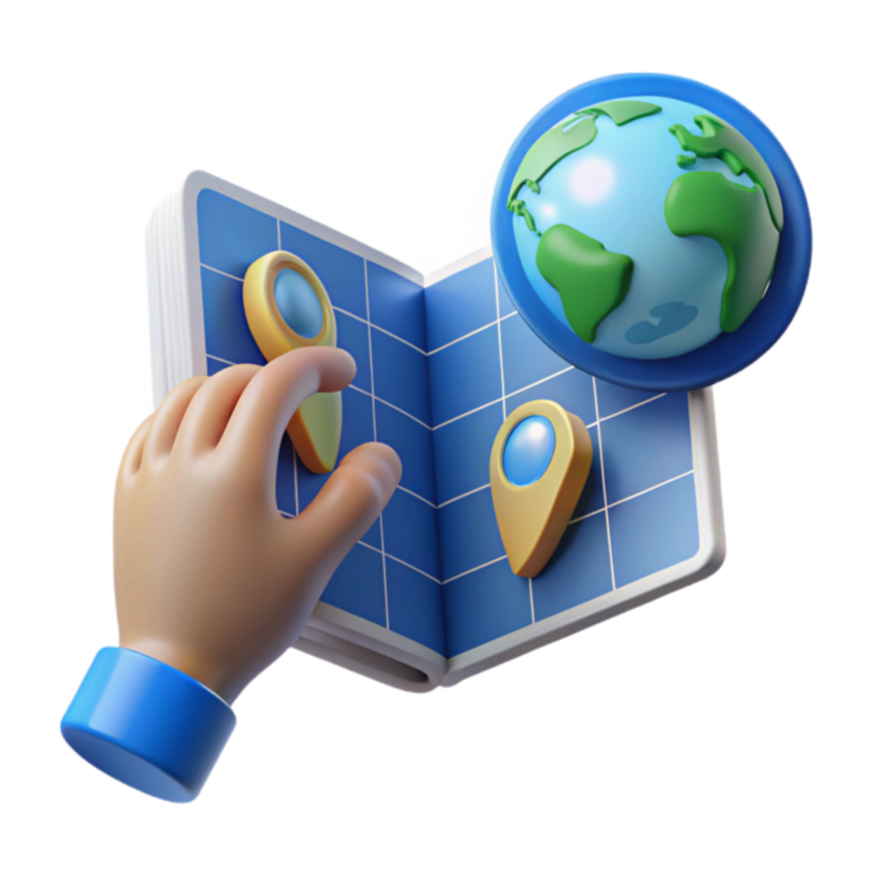 Global Travel Planning Map, Globe, and Location Pins png