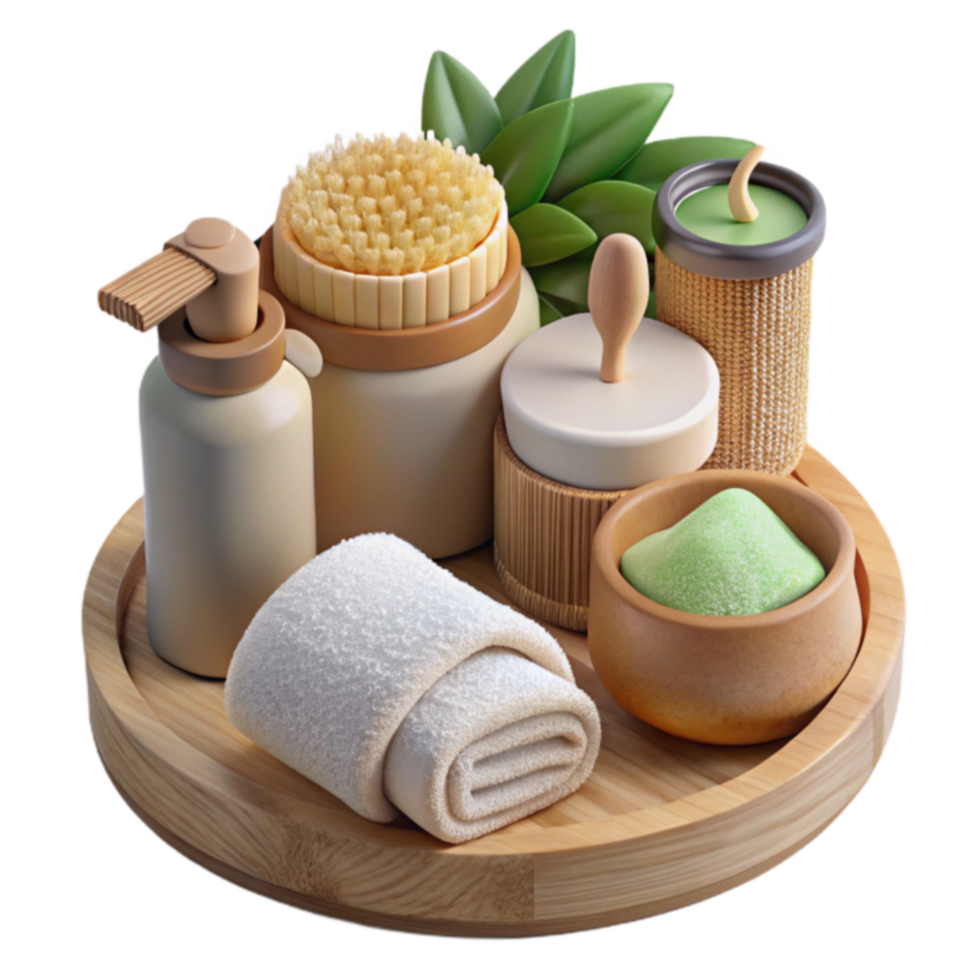 Spa Day Essentials Relaxation Kit with Bath Salts, Towel, and Candle png