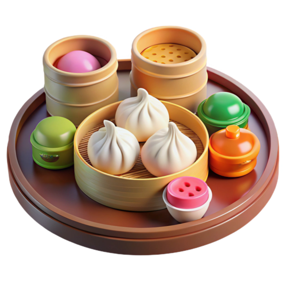 Delicious Dim Sum Platter Steamed Buns Dumplings png