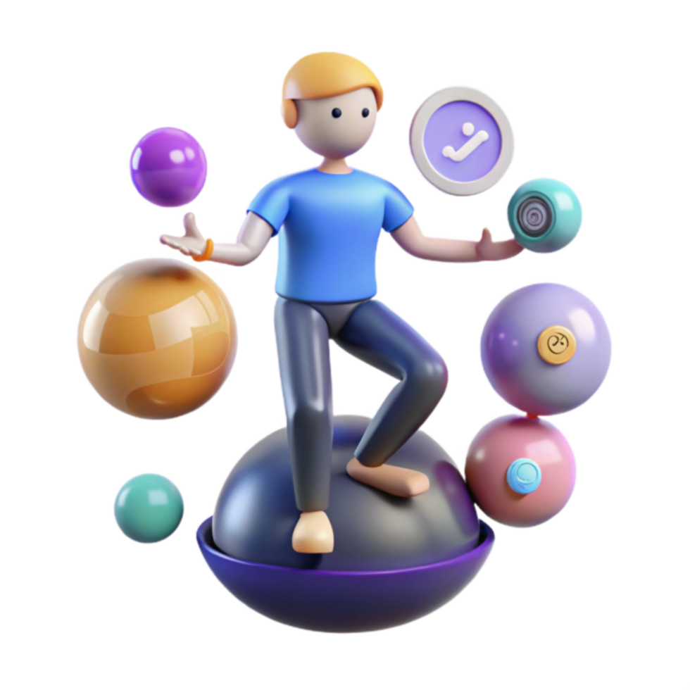 Balancing Multiple Tasks Juggling Work Life png