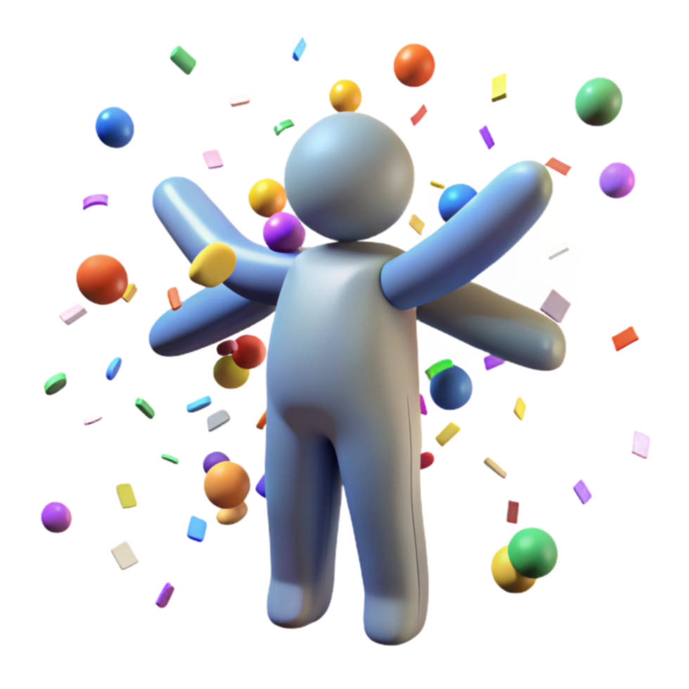 Joyful Celebration Confetti, Balls, and Fun png