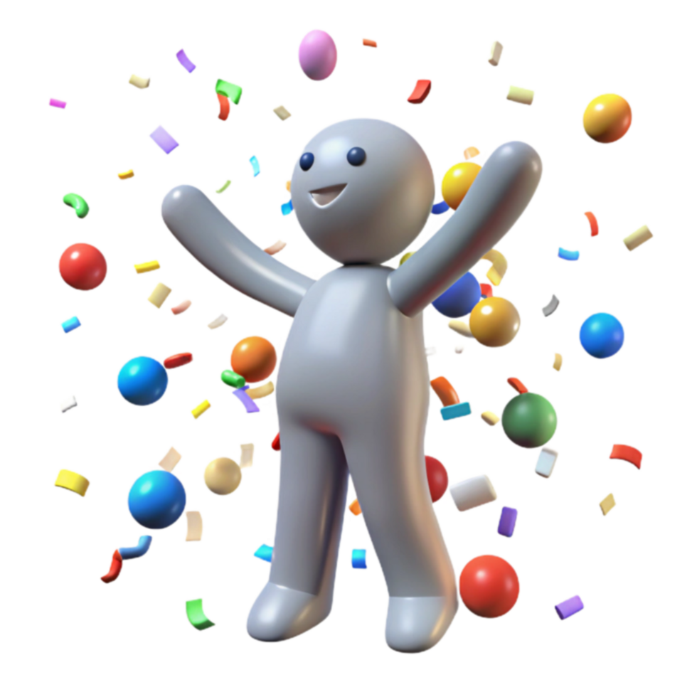 Celebration Joyful Figure in Confetti png