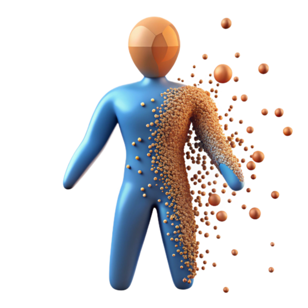 Cellular Breakdown Understanding Particle Loss in the Body png