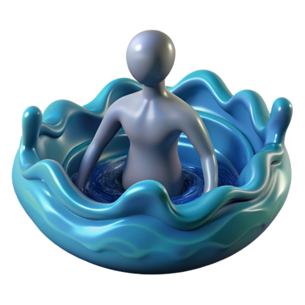 Drowning in Problems Overwhelmed, Struggling, and Seeking Help png