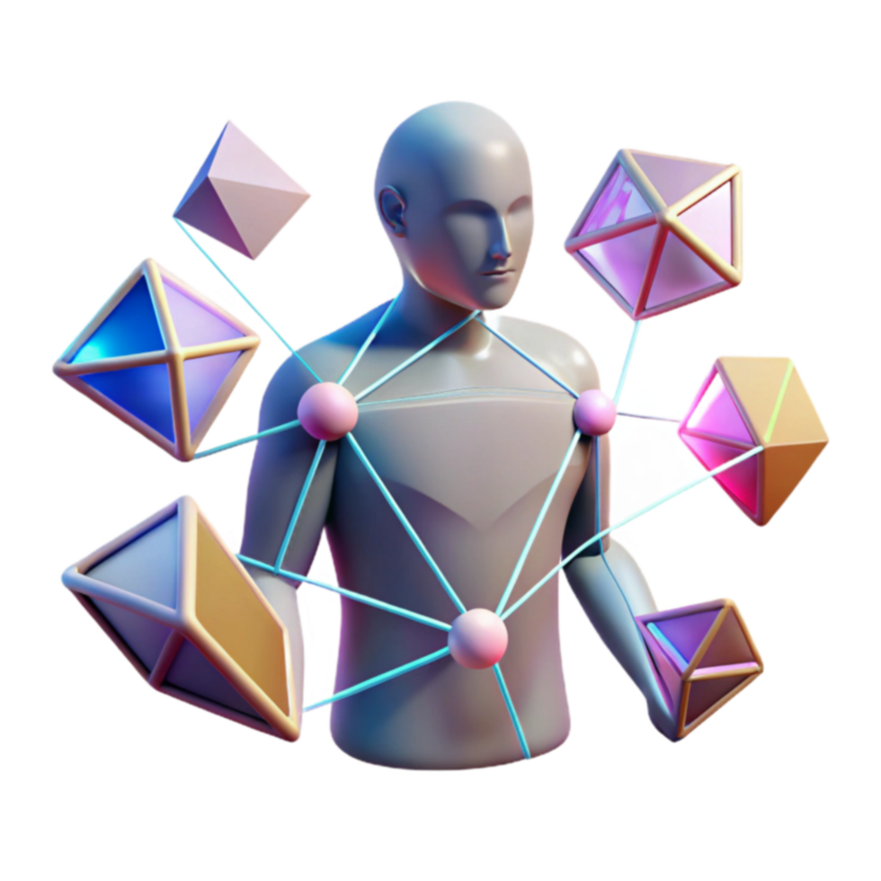 Abstract Network Human Connection and Geometric Forms png