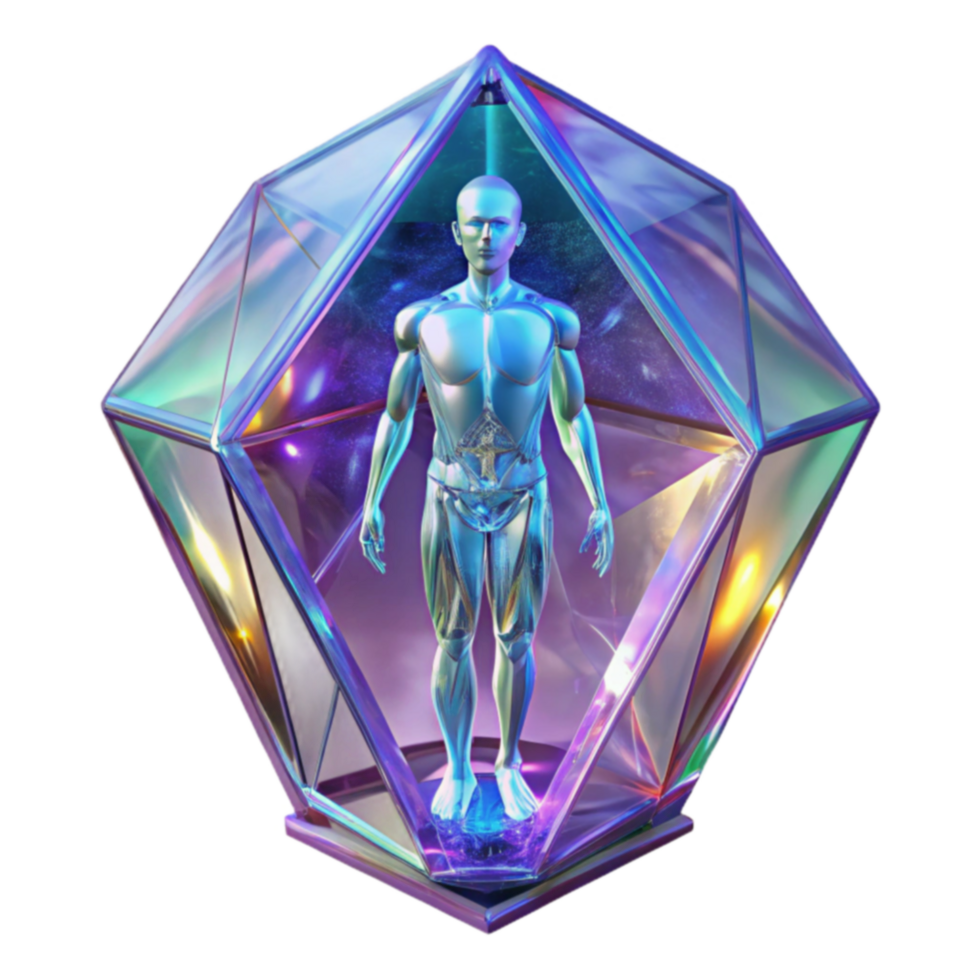 Human Anatomy in Crystal Prism A Futuristic Vision png