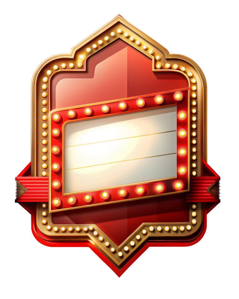 Theater entrance marquee sign with space for text png