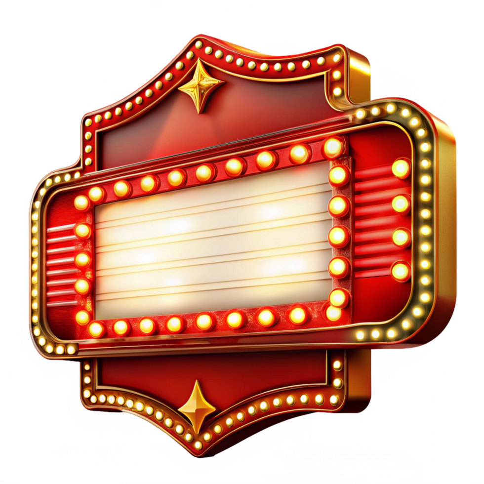 Customizable blank marquee with illuminated border png