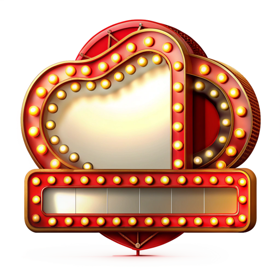 Traditional marquee sign with space for message png