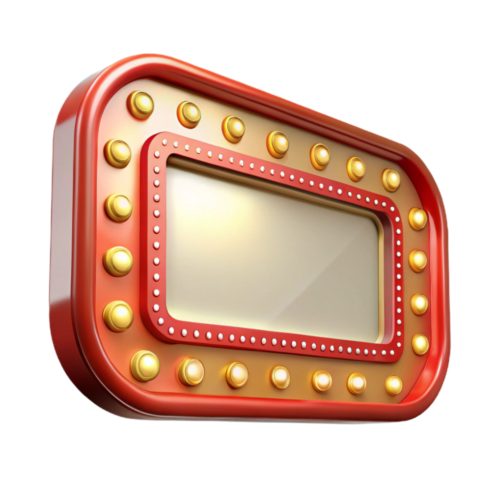 Glowing bulb marquee with customizable space png